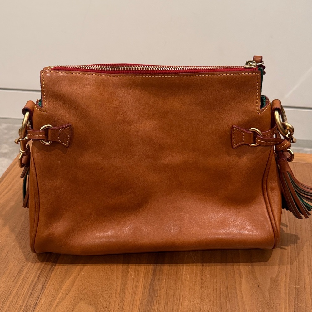Dooney and Bourke medium Florentine leather zip Hobo bag - Chestnut Brown - Picture 2 of 8